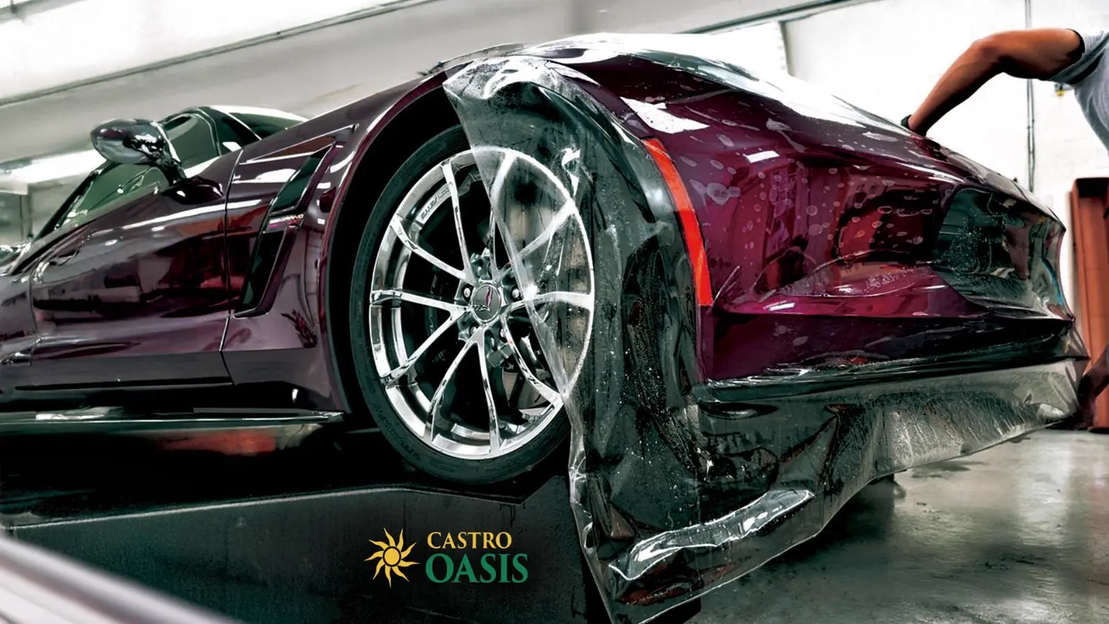 Paint protection film warranty work at Castro Oasis.